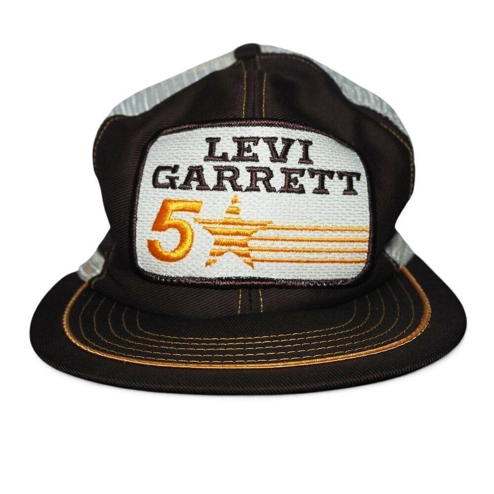 Levi Garrett Vintage 5 Star 80s 3 Stripe Mesh Trucker Snapback Hat Brown OS